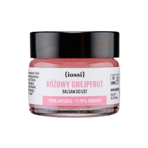 Naturalny balsam do ust IOSSI Różowy Grejpfrut 15 ml w szklanym słoiczku