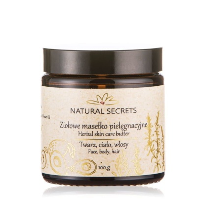 NATURAL SECRETS Ziołowe Masełko Pielęgnacyjne do twarzy, ciała i włosów 100 g