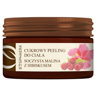 BOSPHAERA Cukrowy peeling do ciała soczysta malina z hibiskusem 200 g