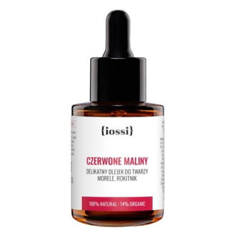 IOSSI Czerwone Maliny – naturalny olejek do twarzy 30 ml z pipetą