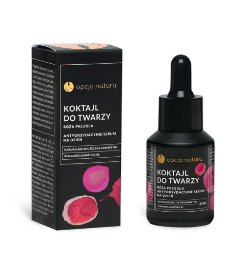 Opcja Natura Koktajl do Twarzy Róża & Paczula – serum antyoksydacyjne z witaminą C