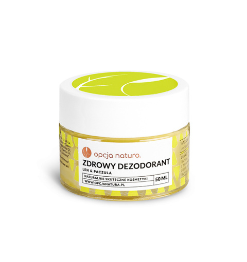 Opcja Natura Zdrowy Dezodorant Len & Paczula w szklanym słoiczku