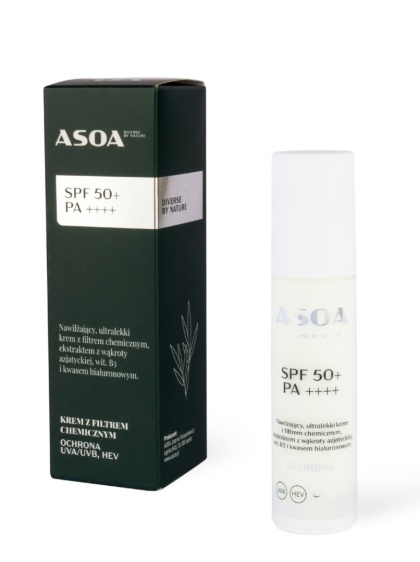 ASOA Krem z Filtrem Chemicznym SPF 50+ PA++++ 50 ml