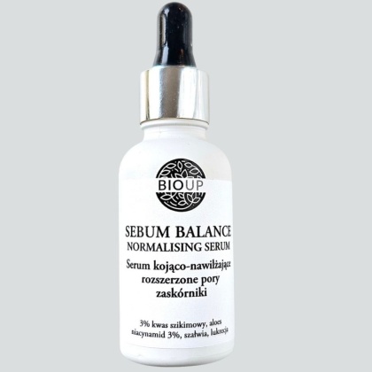BIOUP SEBUM BALANCE Зволожуюча та заспокійлива сироватка для розширених пор, чорних крапок, недосконалостей