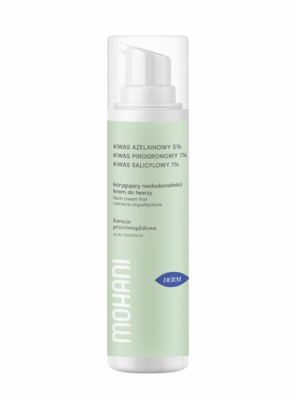 MOHANI Correction cream for acne with azelainic acid 5%, pyrogronic acid 1% and salicylic acid 1%