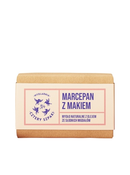 MYDLARNIA CZTERY SZPAKI Naturalne mydło w kostce Marcepan z makiem