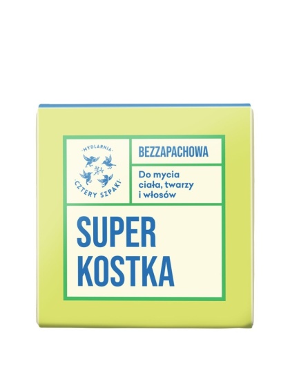 MYDLARNIA CZTERY SZPAKI Superkostka myjąca do ciała, twarzy i włosów 75 g