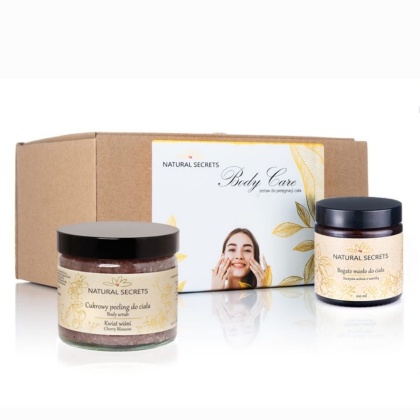 Natural Secrets Zestaw Body Care - peeling + masło Kwiat wiśni