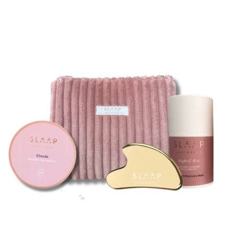 SLAAP Zestaw w kosmetyczce płytka gua sha & maska Night -C-Era